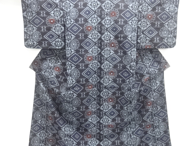 JAPANESE KIMONO / ANTIQUE AUTHENTIC KURUME KASURI COTTON KIMONO / DIAM